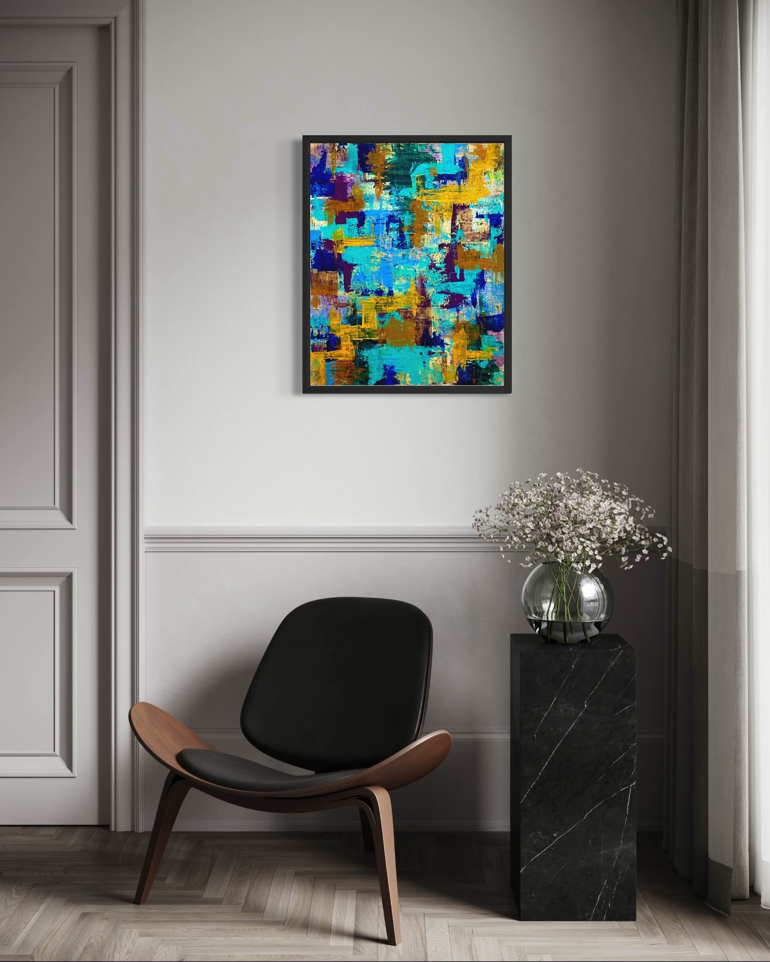 Interior design project with curated original artwork